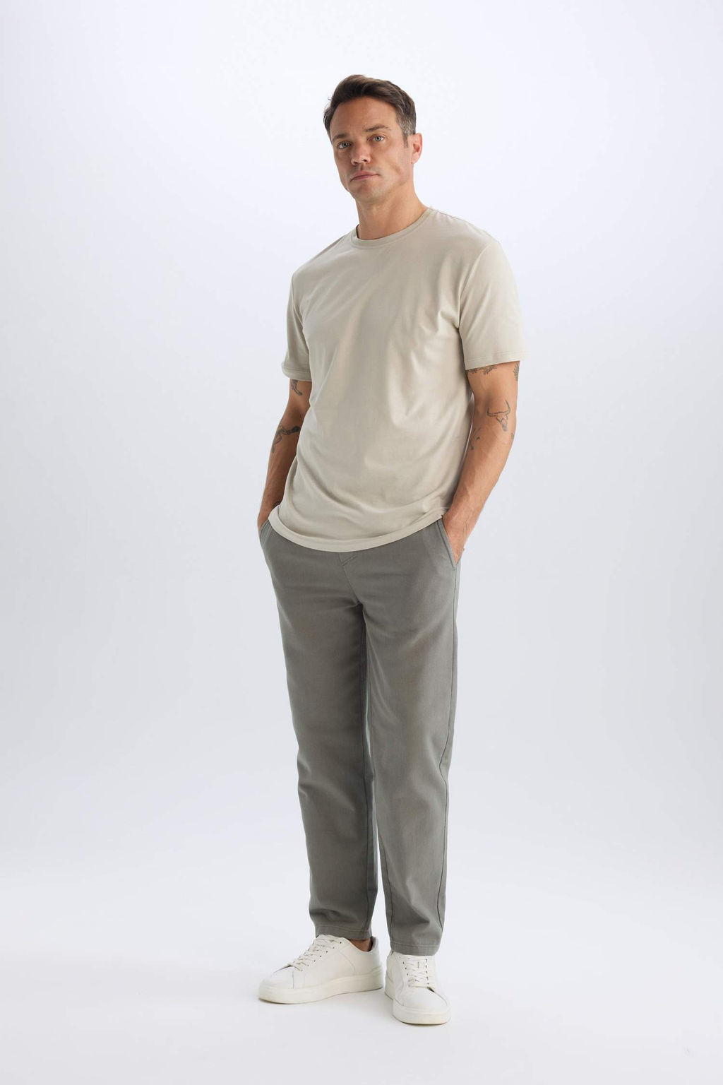 Regular Fit Normal Kesim Yazl?k Pamuklu Jogger Pantolon - Defacto фото 4