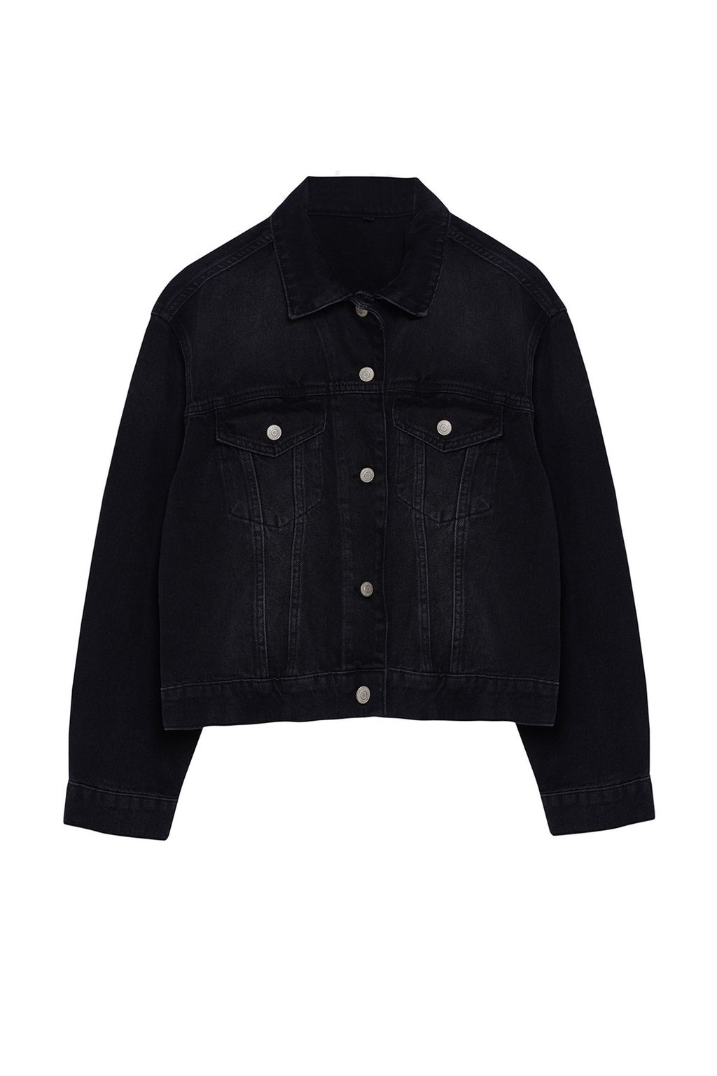 Siyah Trucker Denim Ceket TWOAW25CE00003 - Trendyolmilla фото 8