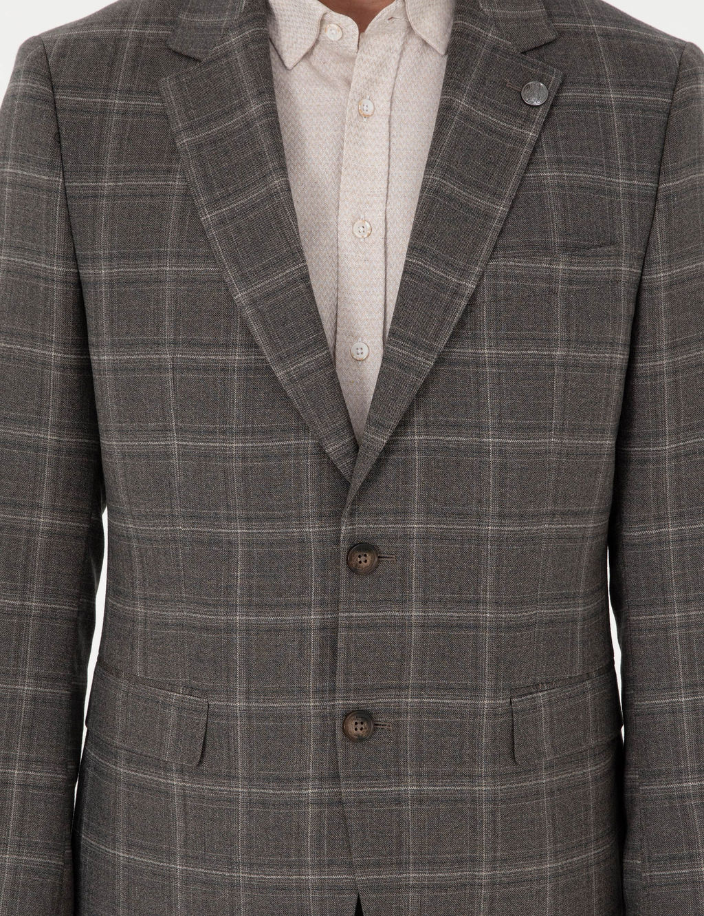 Kahverengi Slim Fit Ekose Y_nl_ Tak_m Elbise