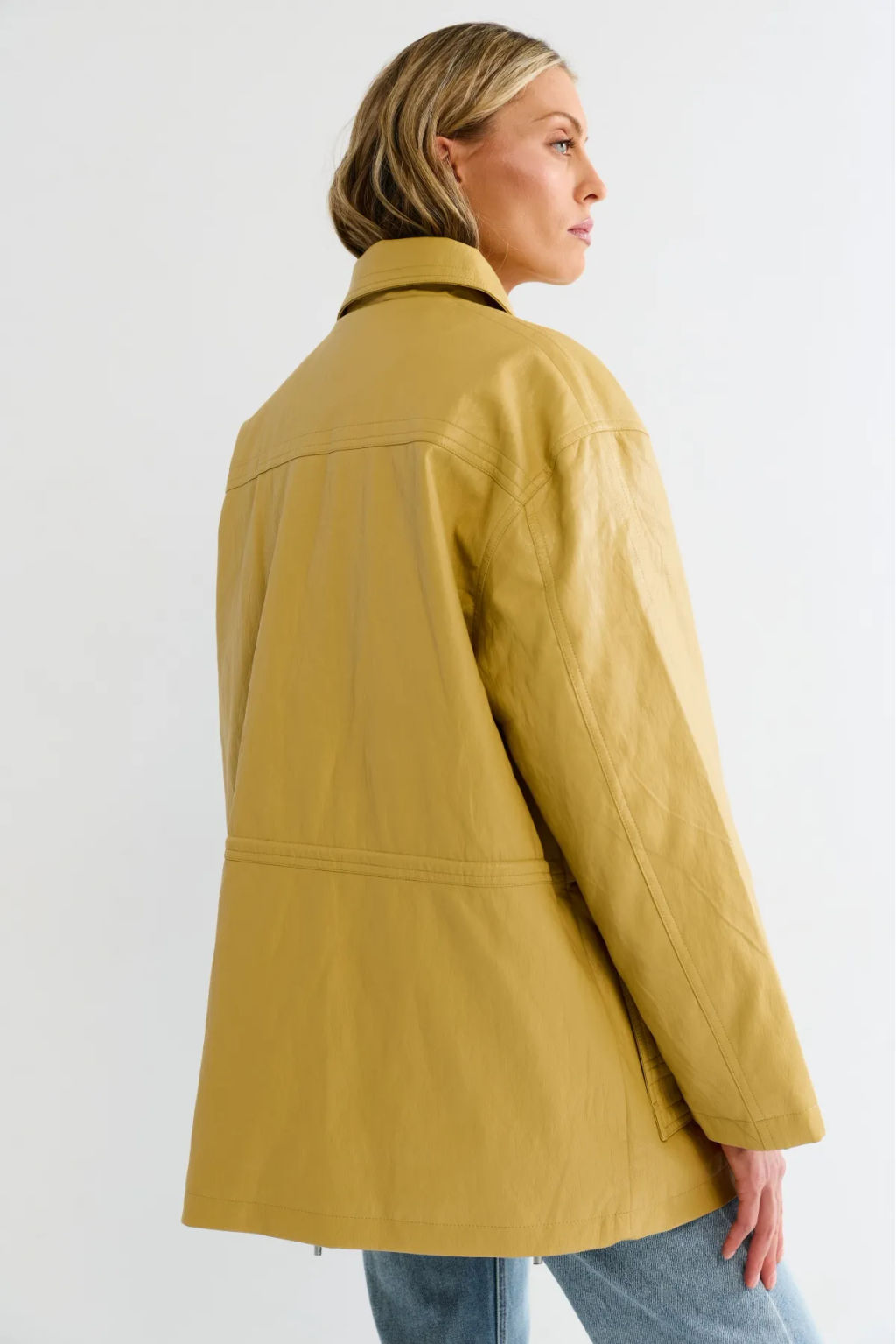 Утепленная парка из эко-кожи Soft Yellow - Erist store фото 5