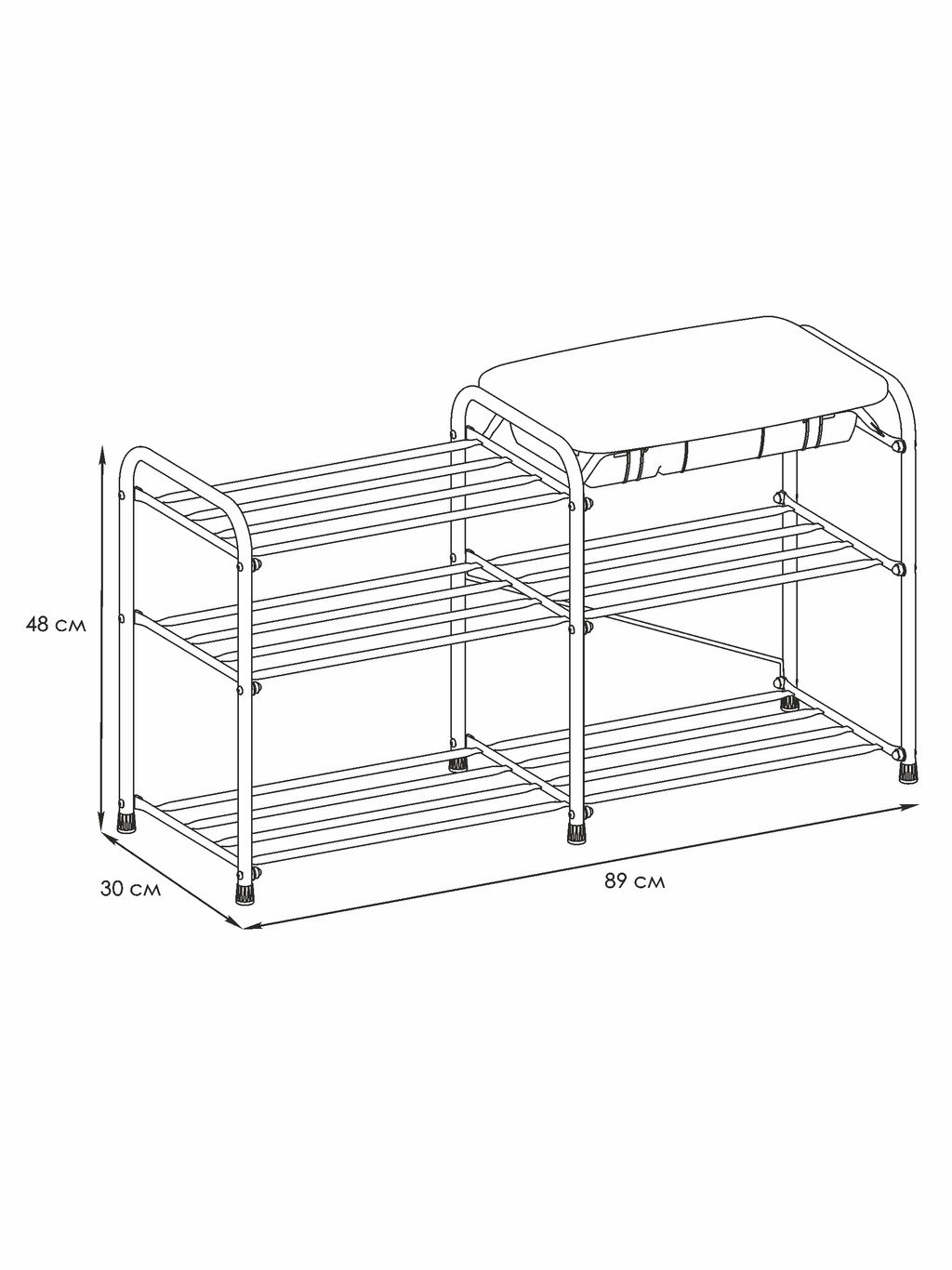 Полка для обуви "Альфа 33" с сиденьем и ящиком , арт. ПДОА33СЯ