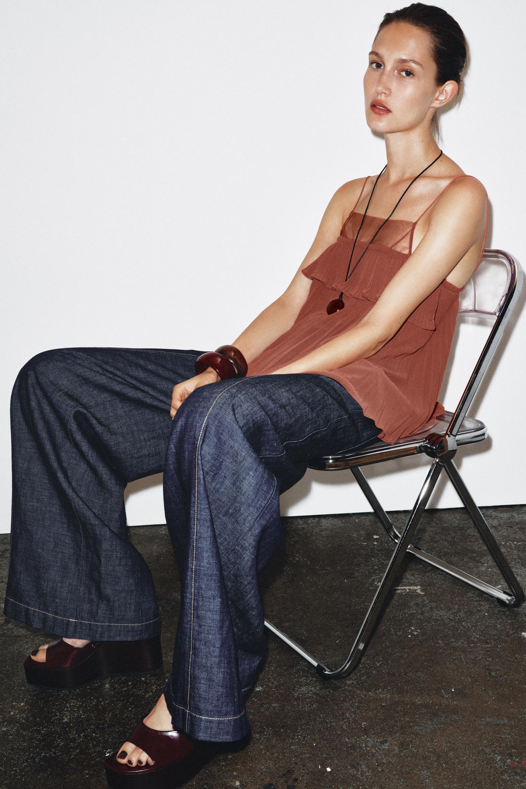 PLEATED RUFFLE TOP - Zara фото 5