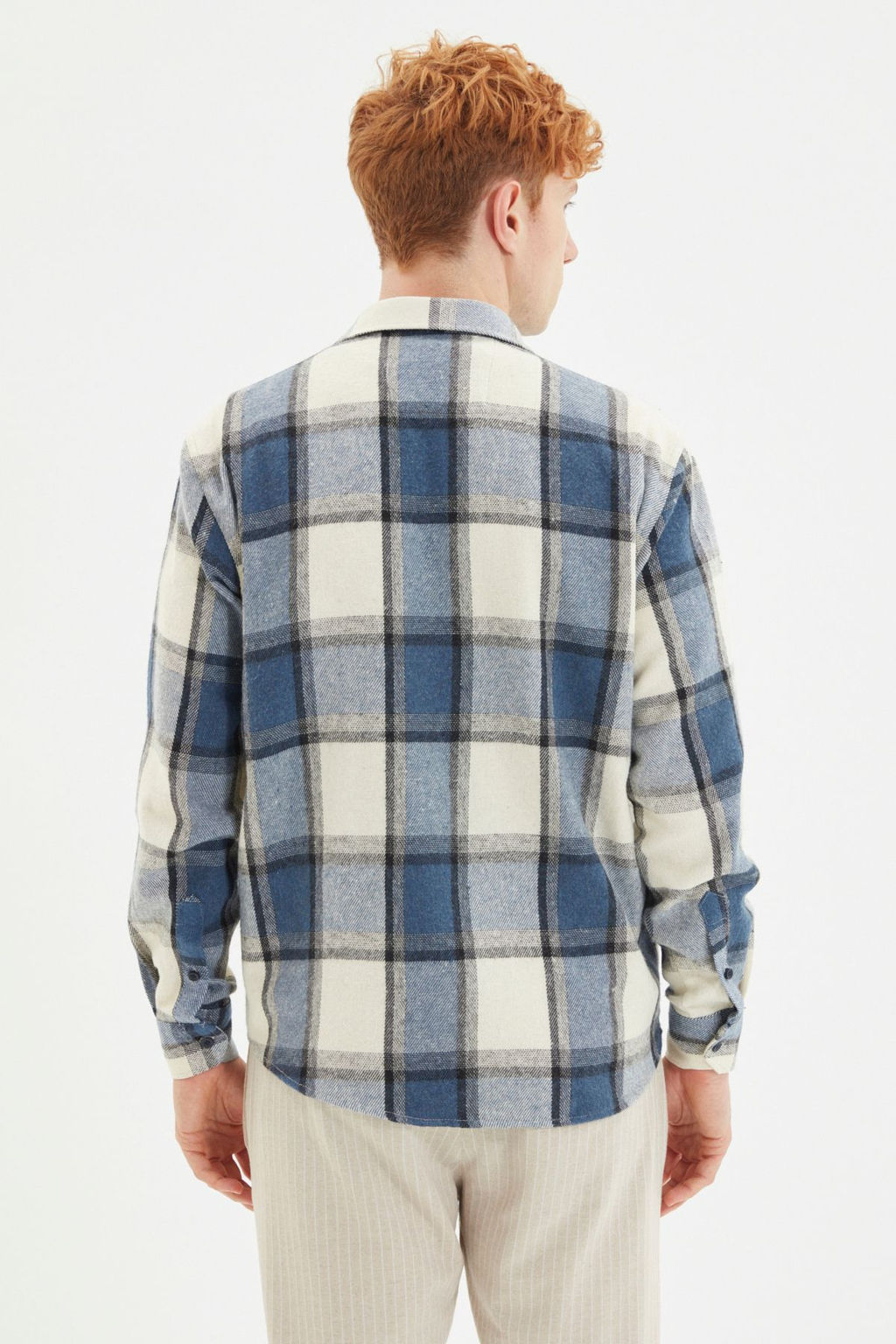 TRENDYOL MAN Lacivert Regular Fit K?sl?k Oduncu Kareli Gomlek TMNAW21GO0730 - Trendyolmilla фото 9