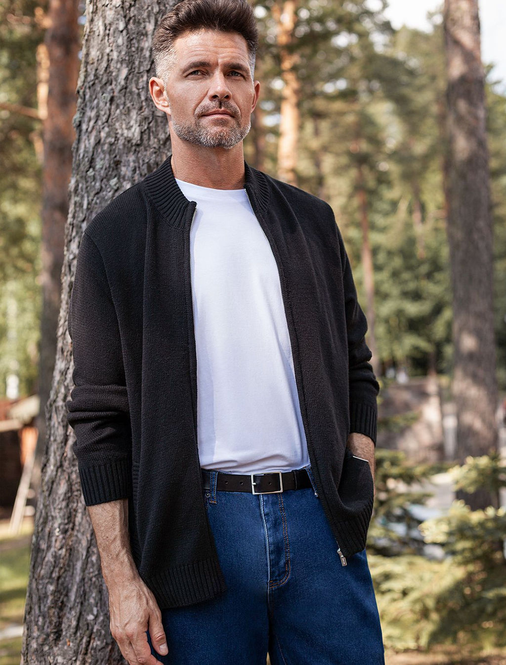 Кардиган плотной вязки на металлической молнии - Vilatte фото 5