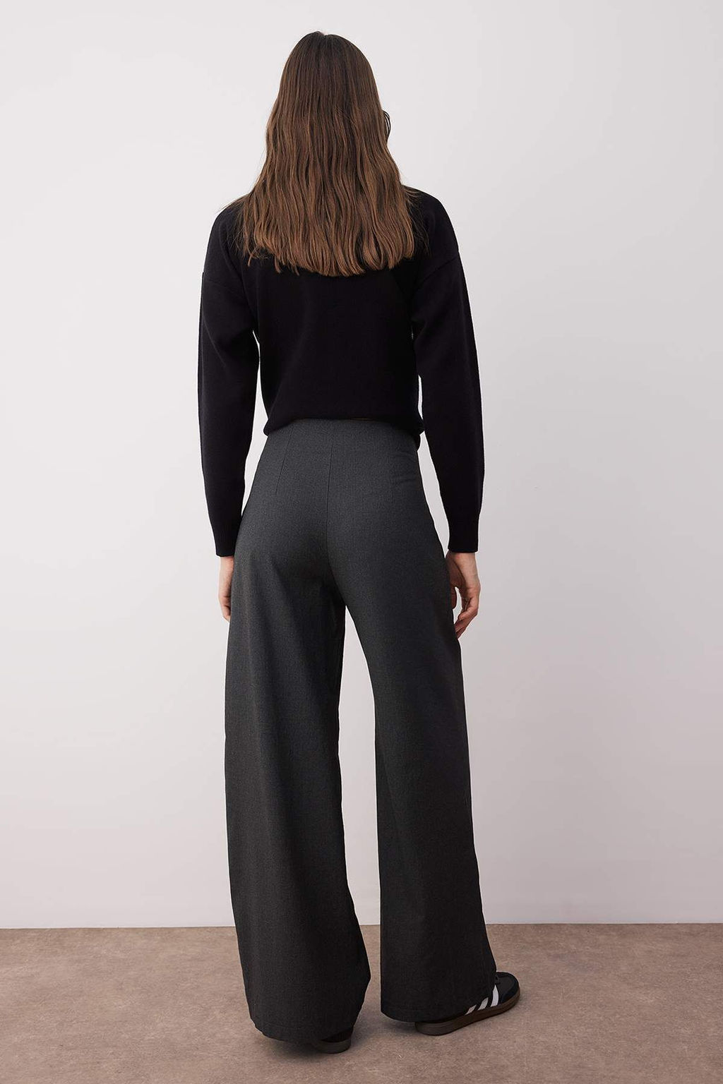 Antrasit Ufak Kemer Tokal? Wide Leg/Genis Paca Pantolon TWOAW26PL00011 - Trendyolmilla фото 4