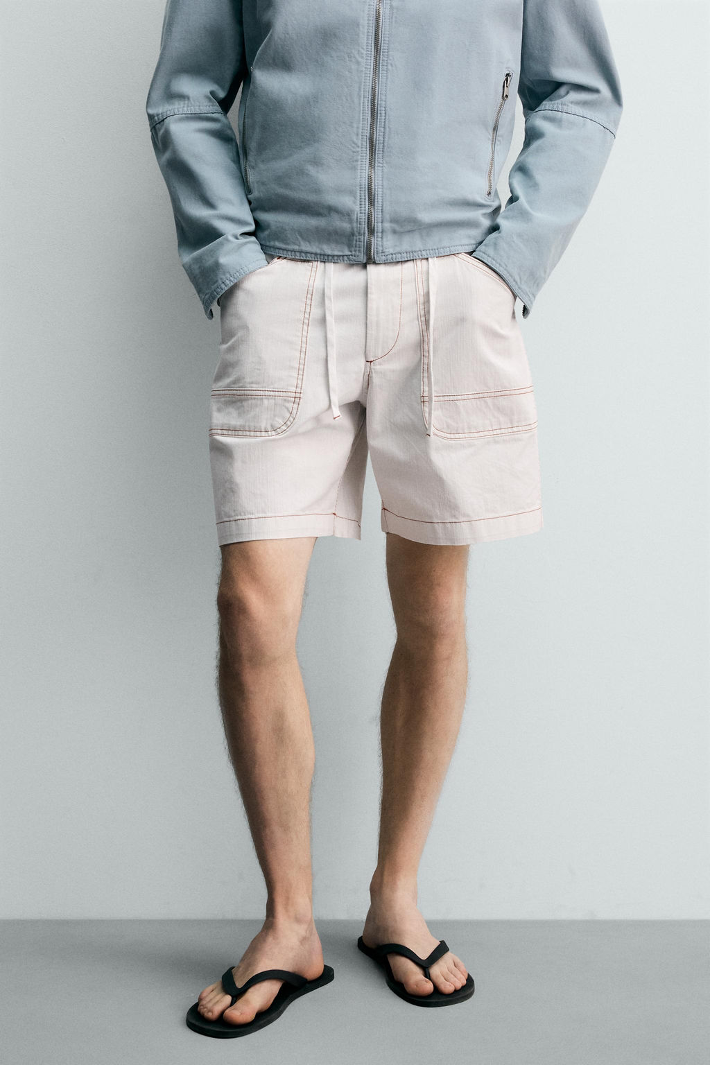 BERMUDA WIDE FIT PLIEGUES / Blanco roto - Zara фото 2