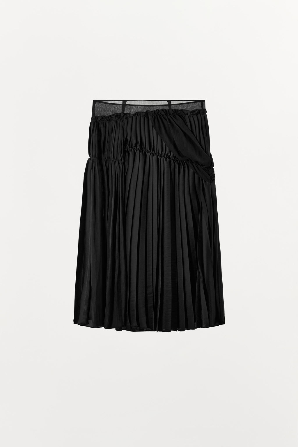 FALDA MIDI COMBINADA PLIEGUES / Negro - Zara фото 7