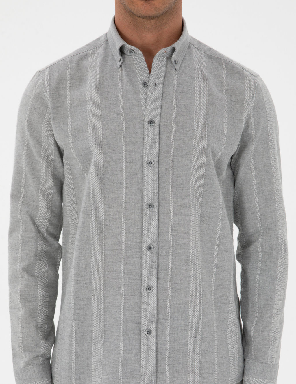 Gri _izgili Regular Fit Desenli G_mlek