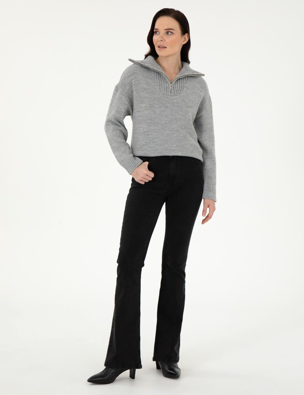 Gri Melanj Comfort Fit Kazak - Pierre cardin фото 4