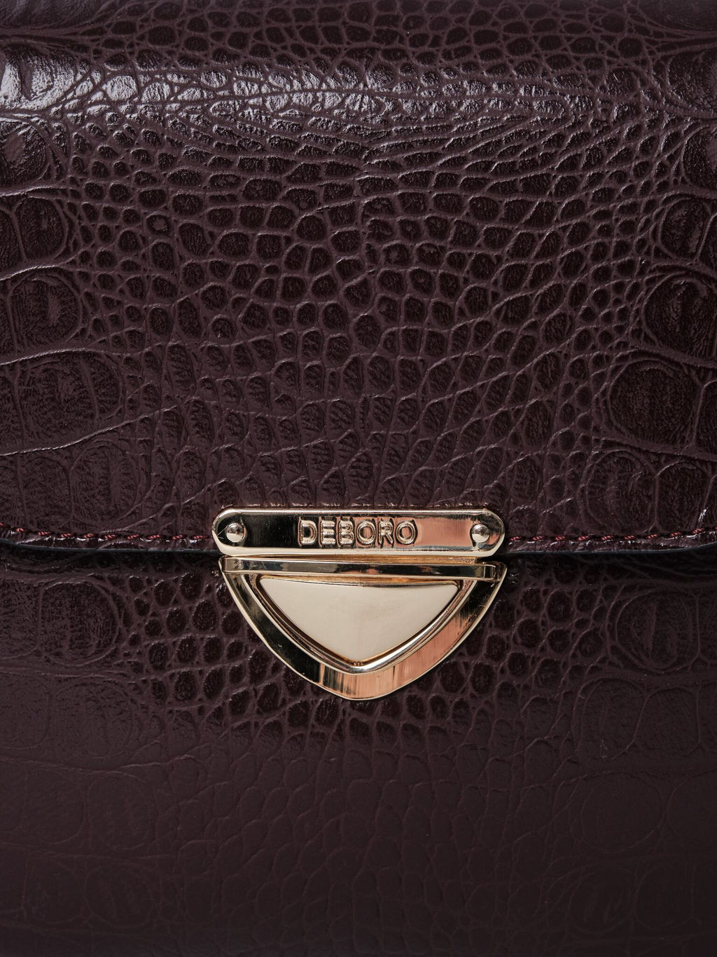 Сумка кожаная через плечо Deboro 3158 пурпур крок