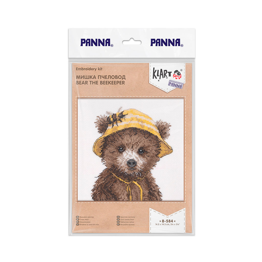 Klart набор для вышивания 8-584 Мишка пчеловод 14.5 х 14.5 см