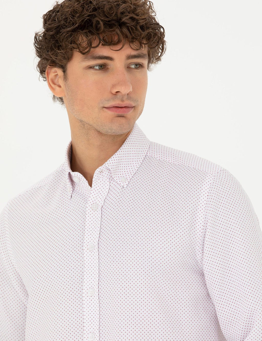 Bordo Slim Fit Uzun Kollu G_mlek