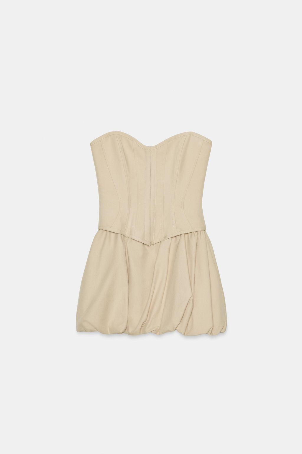 VESTIDO CORTO CORSETERO / Beige - Zara фото 4