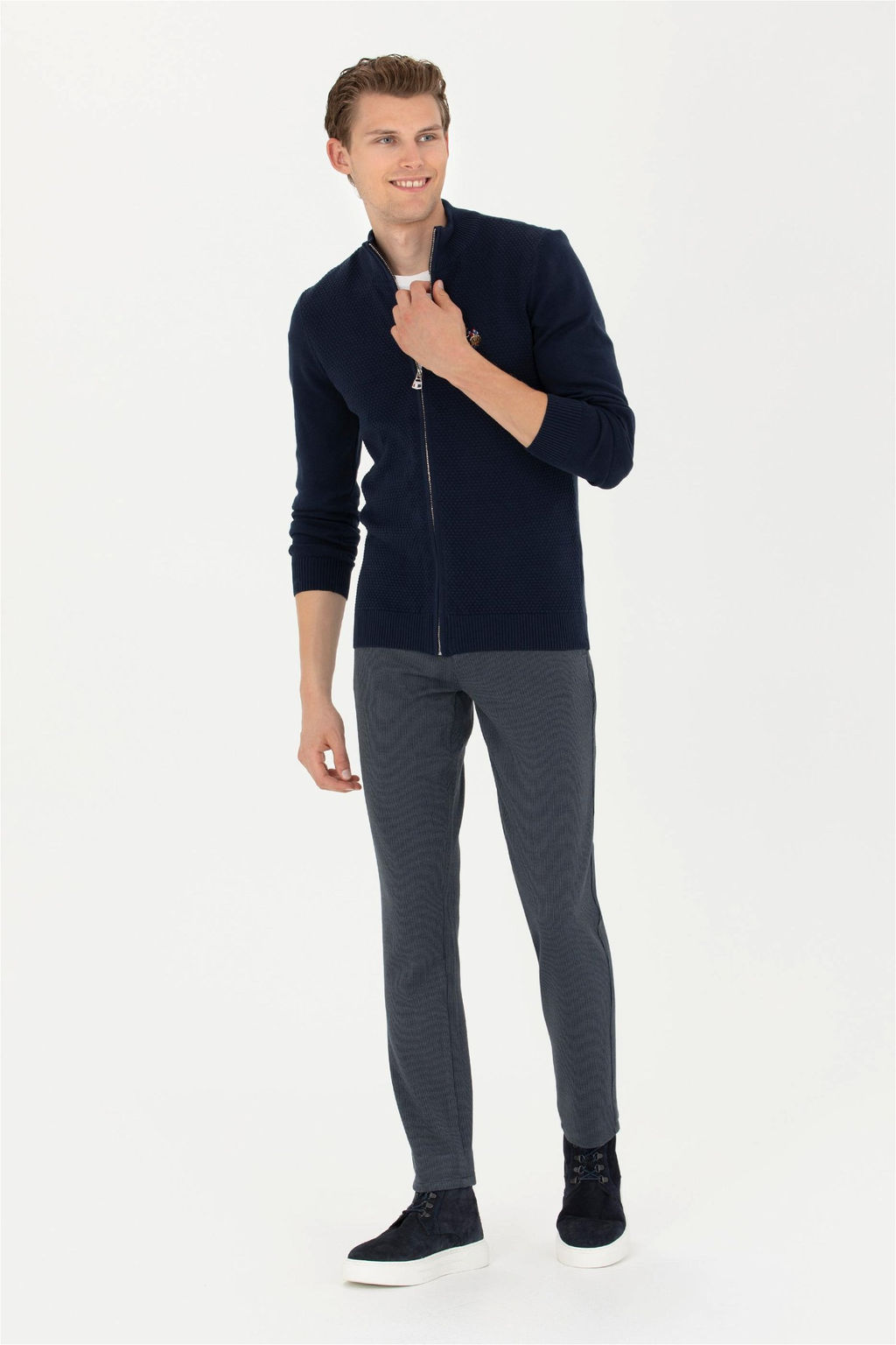 Мужские темно-синие брюки из плотной ткани - U.s. polo assn фото 8