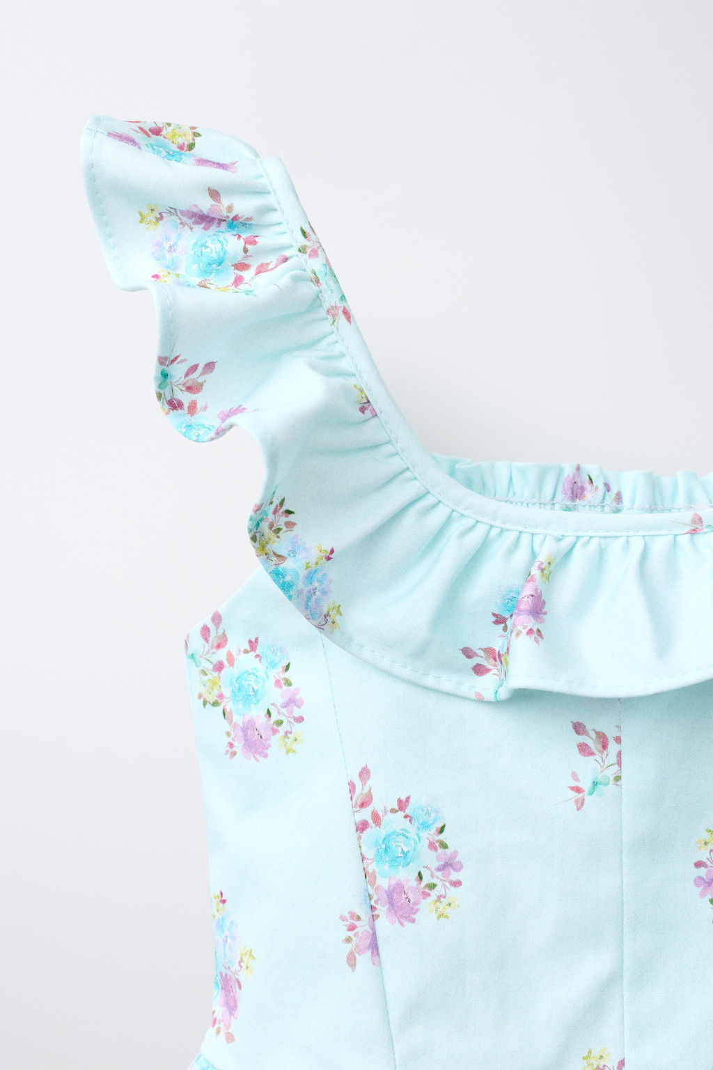 VESTIDO VOLANTES ESTAMPADO FLORES / Azul pastel - Zara фото 3