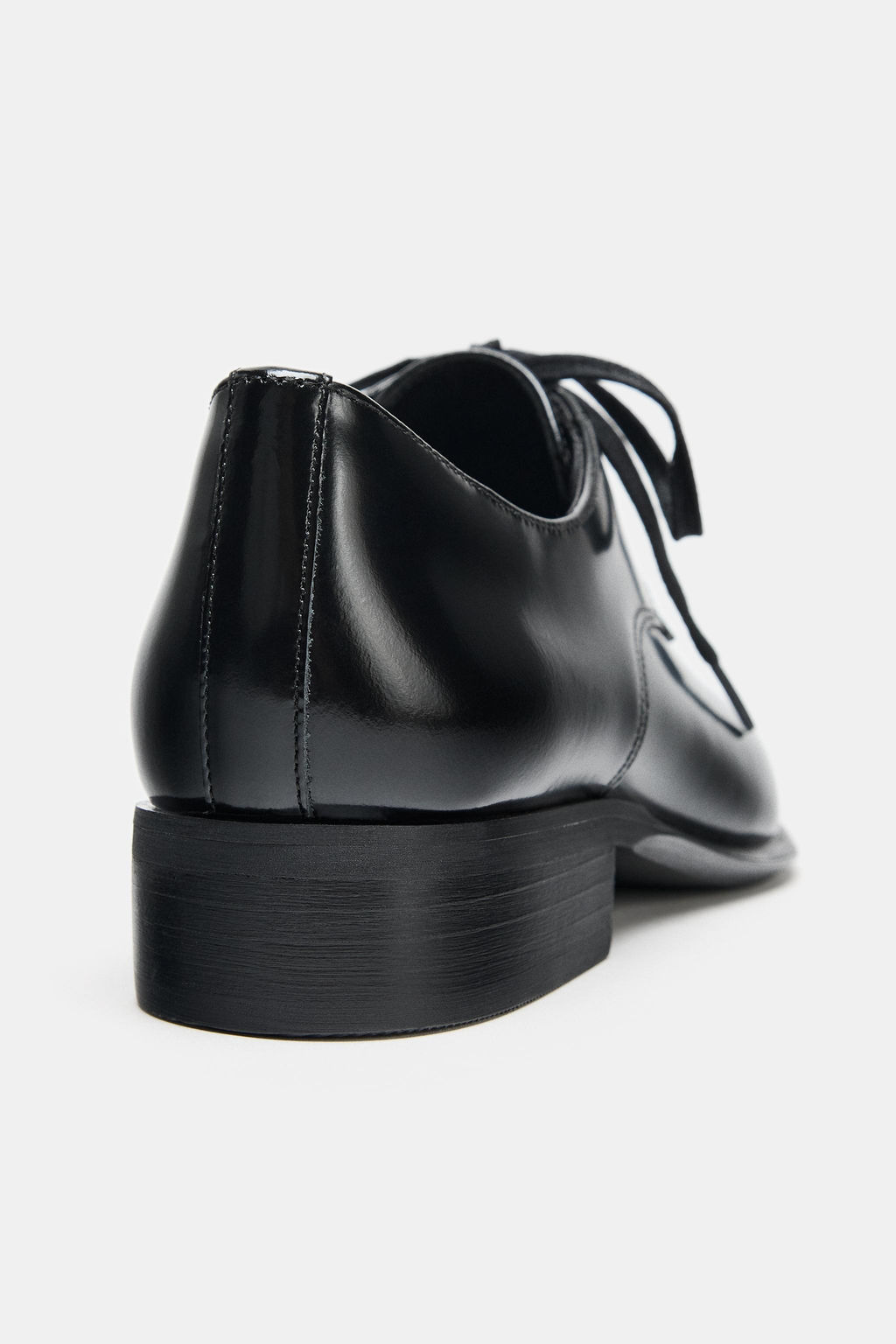 LEATHER LACE-UP DERBY SHOES - Zara фото 5