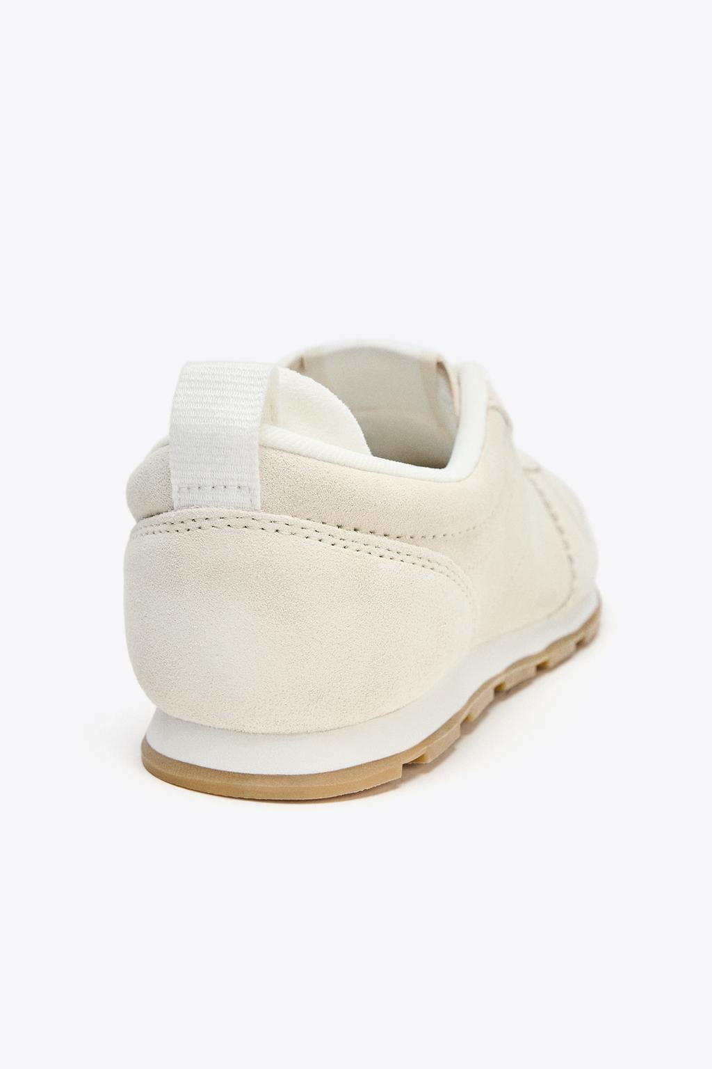 SPLIT SUEDE RUNNING TRAINERS - Zara фото 4