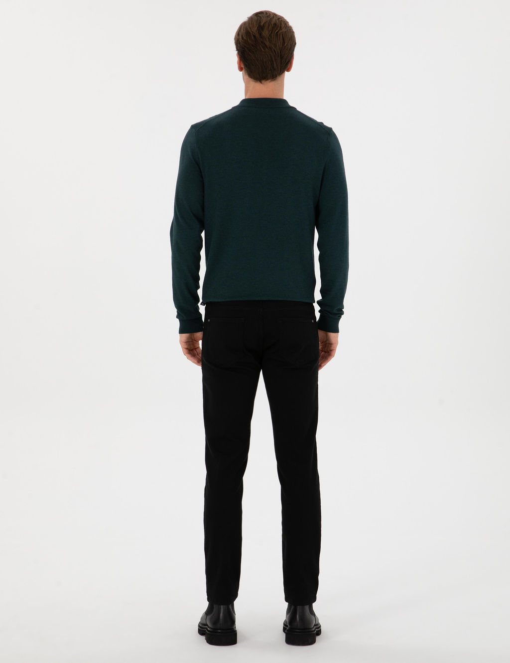 Siyah Slim Fit Pamuk Liyosel Kar___ml_ Jean Pantolon