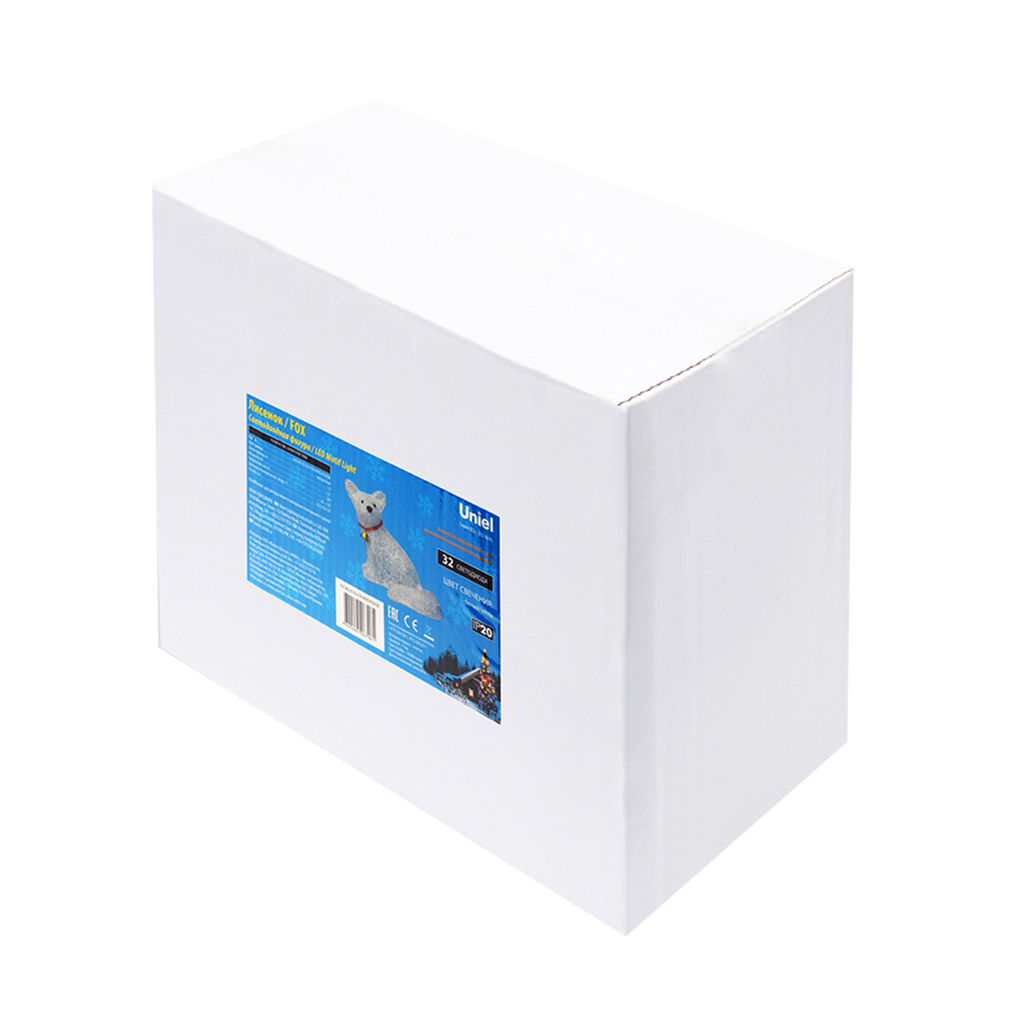 ULD-M3225-032/STA WHITE IP20 FOX Фигура светодиодная Лисенок, 33*25см, 32 светодиода. Белый свет. Провод прозрачный. TM Uniel - Volpe фото 9