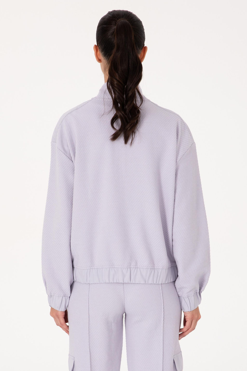 Kad_n Siyah Fermuarl_ Dik Yaka Sweatshirt