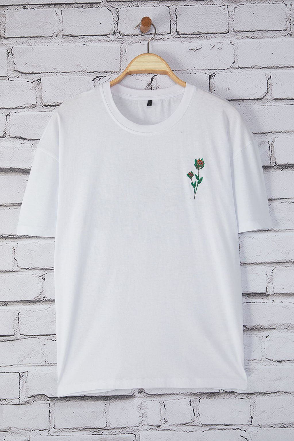 TRENDYOL MAN Beyaz Oversize/Genis Kesim Cicek Nak?sl? %100 Pamuk T-Shirt TMNSS25TS00026 - Trendyolmilla фото 4