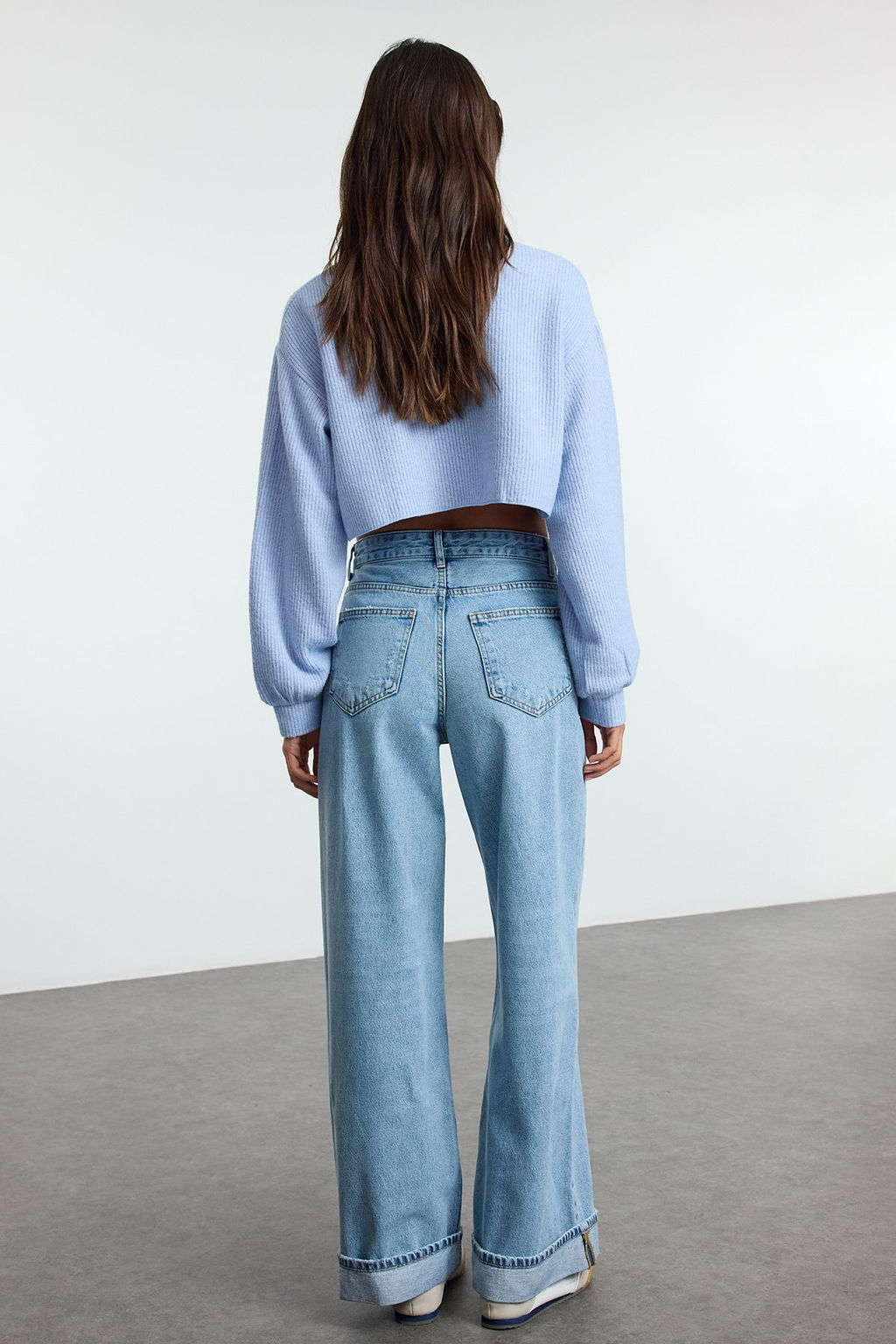 Koyu Mavi Katl? Paca Normal Bel Loose Baggy Jeans TWOSS25JE00001 - Trendyolmilla фото 8