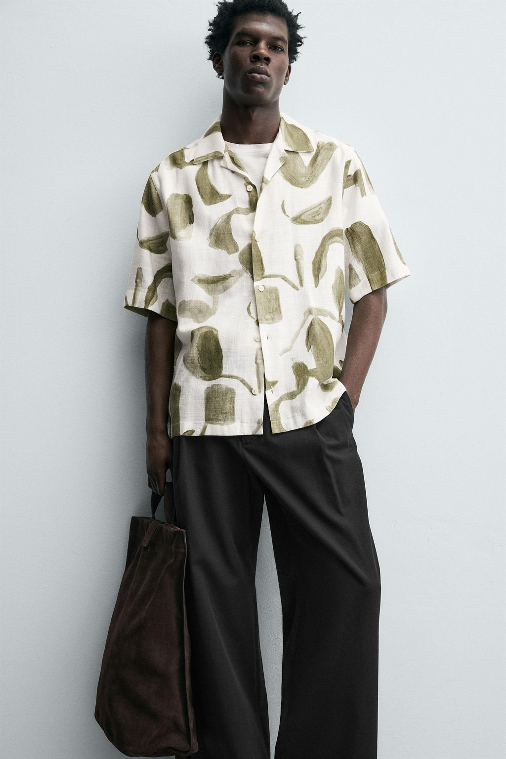 PRINTED VISCOSE/LINEN SHIRT - Zara фото 6