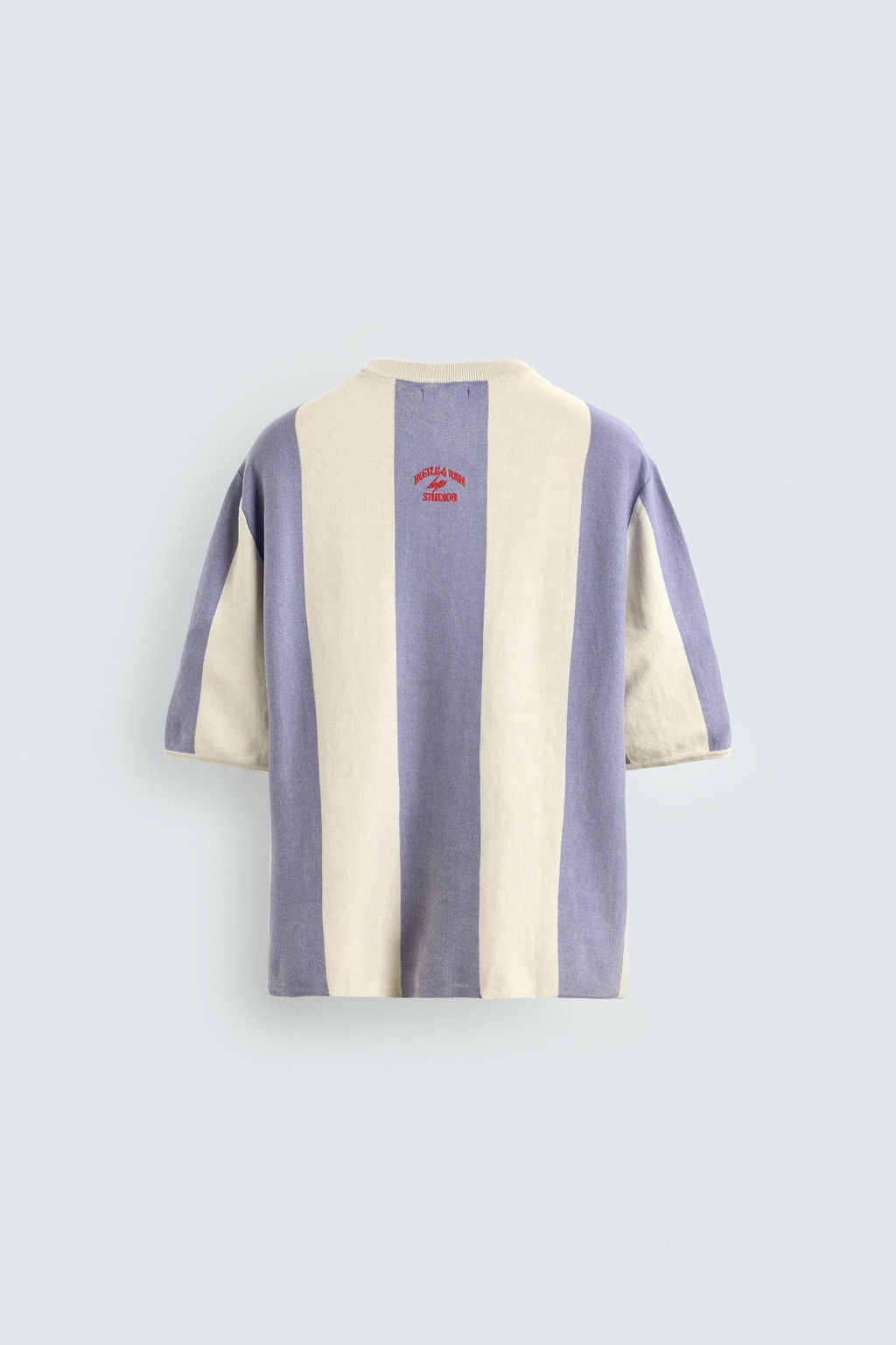 CAMISETA PUNTO RAYAS BORDADO PARCHE / Lila