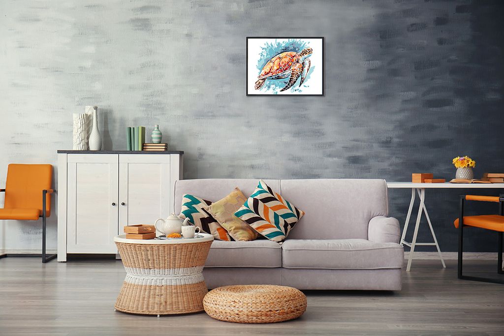 ФРЕЯ PNB/PM-047 Набор для раскрашивания по номерам 40 х 30 см Морская черепашка