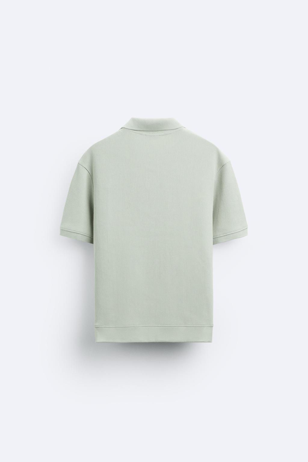 TEXTURED POLO SHIRT WITH RIBBED TRIMS - Zara фото 26