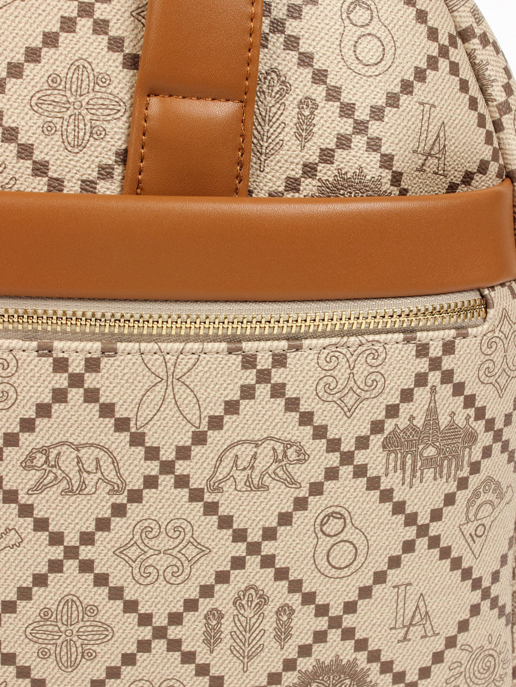 LACCOMA сумка АС89003-Россия-бежевый эко кожа хлопок