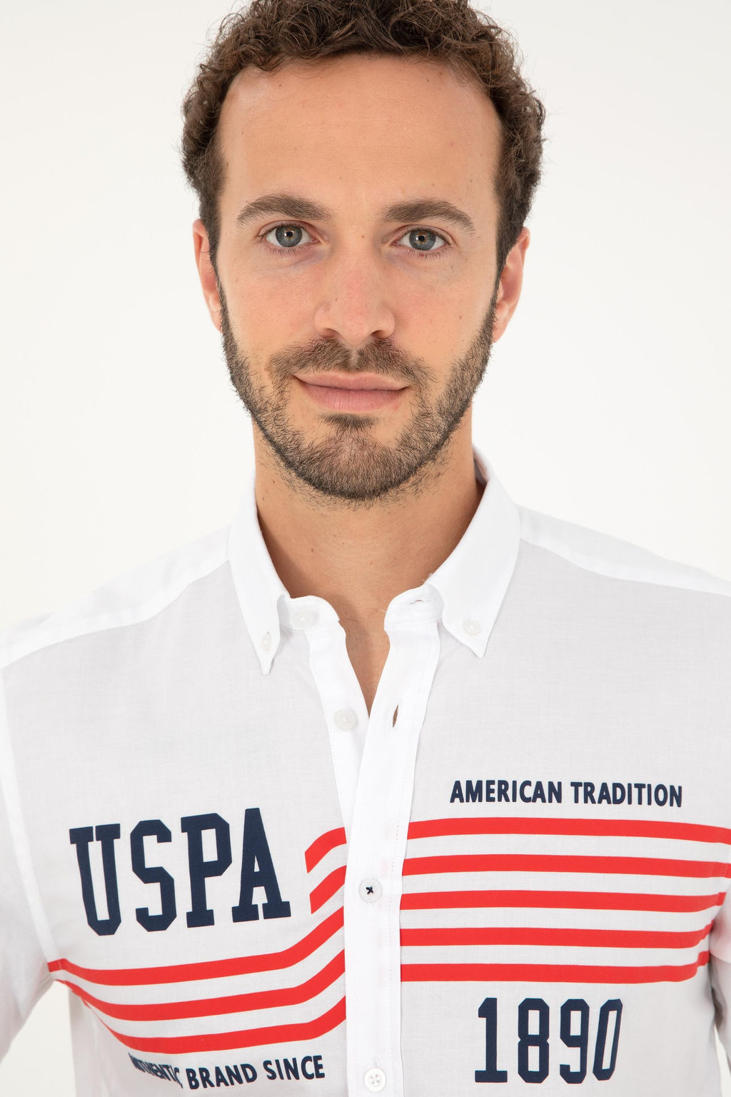 Мужская белая рубашка с длинным рукавом - U.s. polo assn фото 2