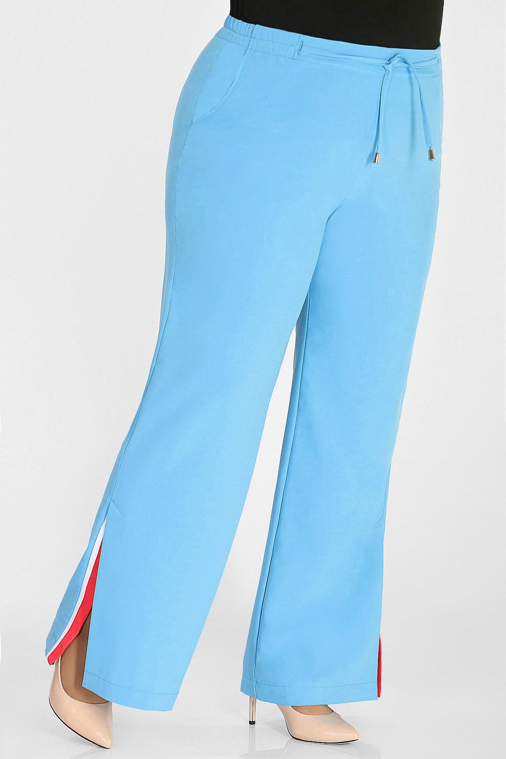 Брюки голубые с разрезами - Almond фото 2