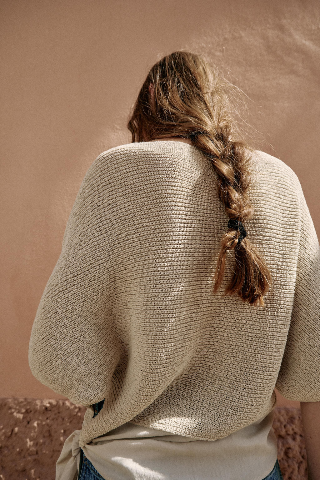 TOP COMBINADO PUNTO NUDO / Beige claro