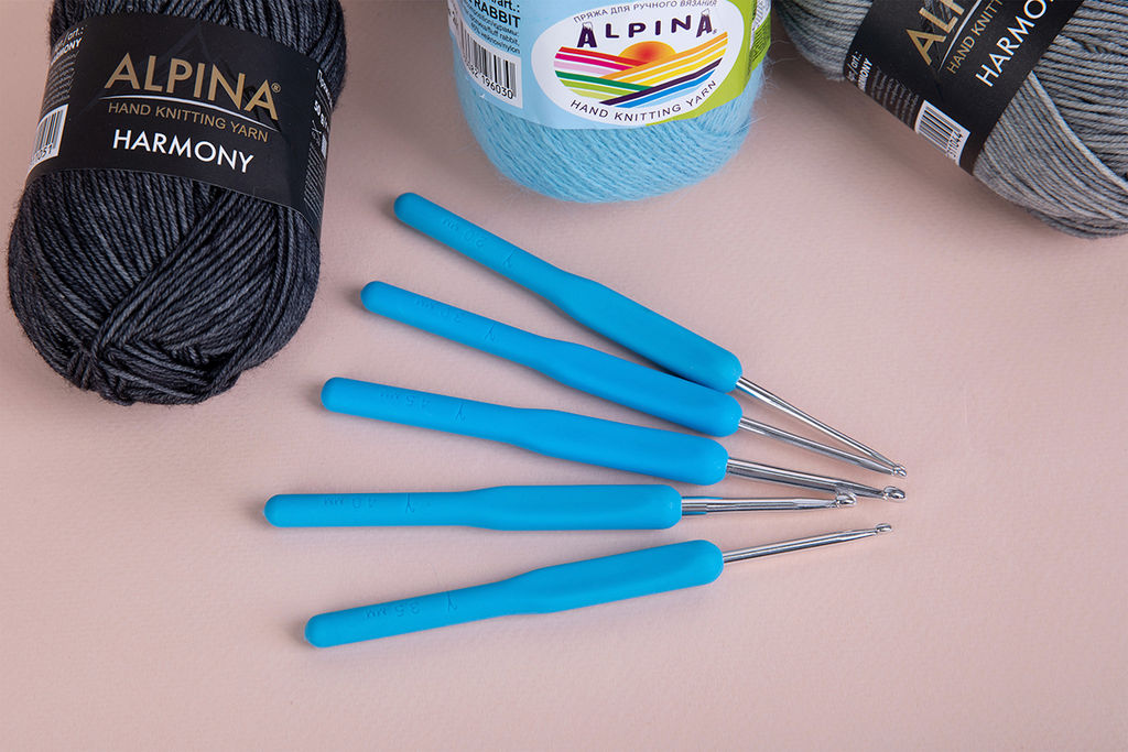 Для вязания Gamma MHP крючок с пласт.ручкой алюминий d 5.0 мм 14 см в чехле  фото 6