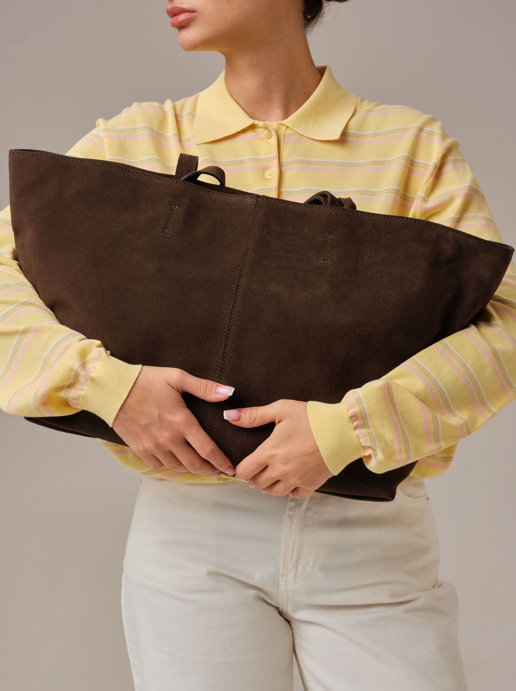 Замшевая сумка шоппер Texas DBR 31390 кофе фото 3