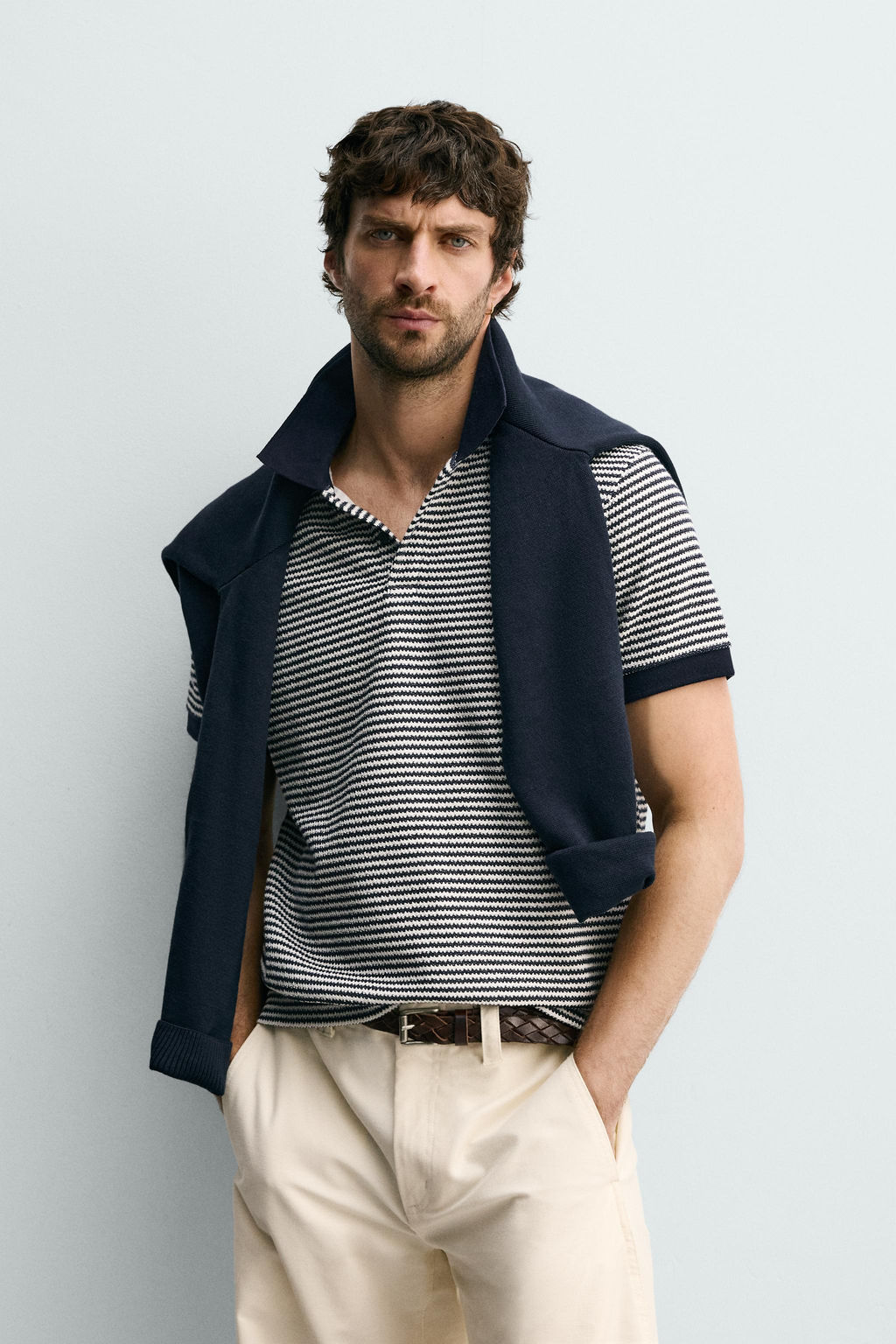 POLO REGULAR FIT ESTRUCTURA RAYAS / rayas - Zara фото 2