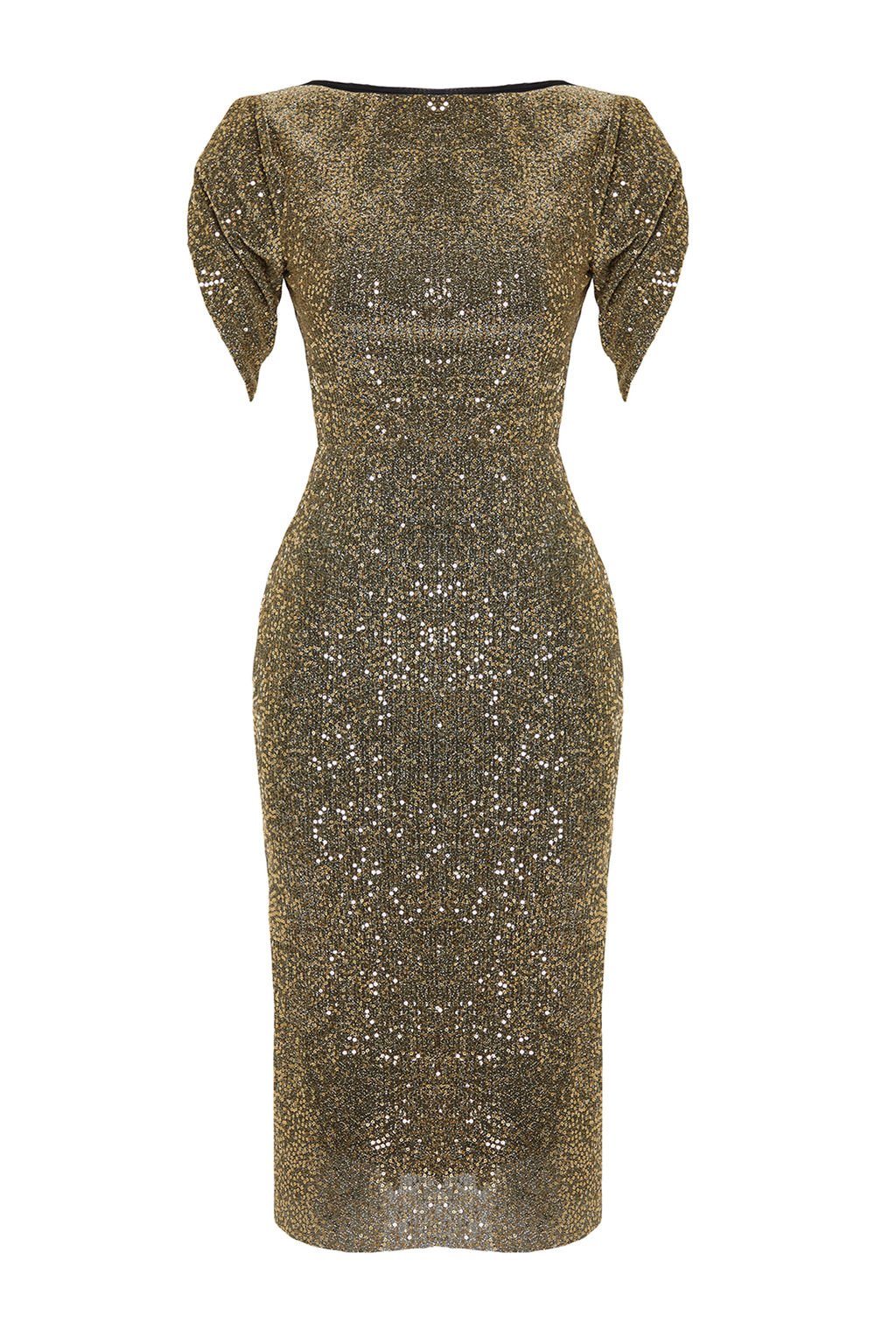 Alt?n Vucuda Oturan Par?lt?l? Orme Payet S?k Abiye Gece Mezuniyet Elbisesi TPRSS24EL00108