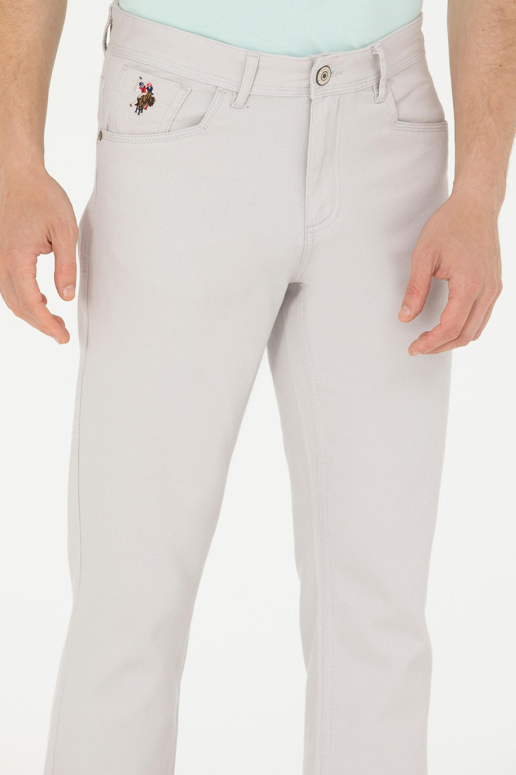 Erkek Regular Fit A__k Gri Kanvas / Chino Pantolon