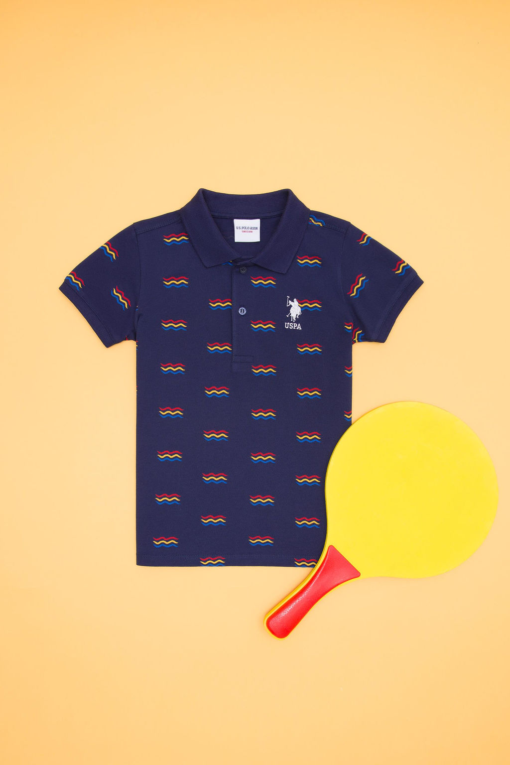Футболка-поло для мальчика U.S. Polo Assn темно-синяя из хлопка  фото 5