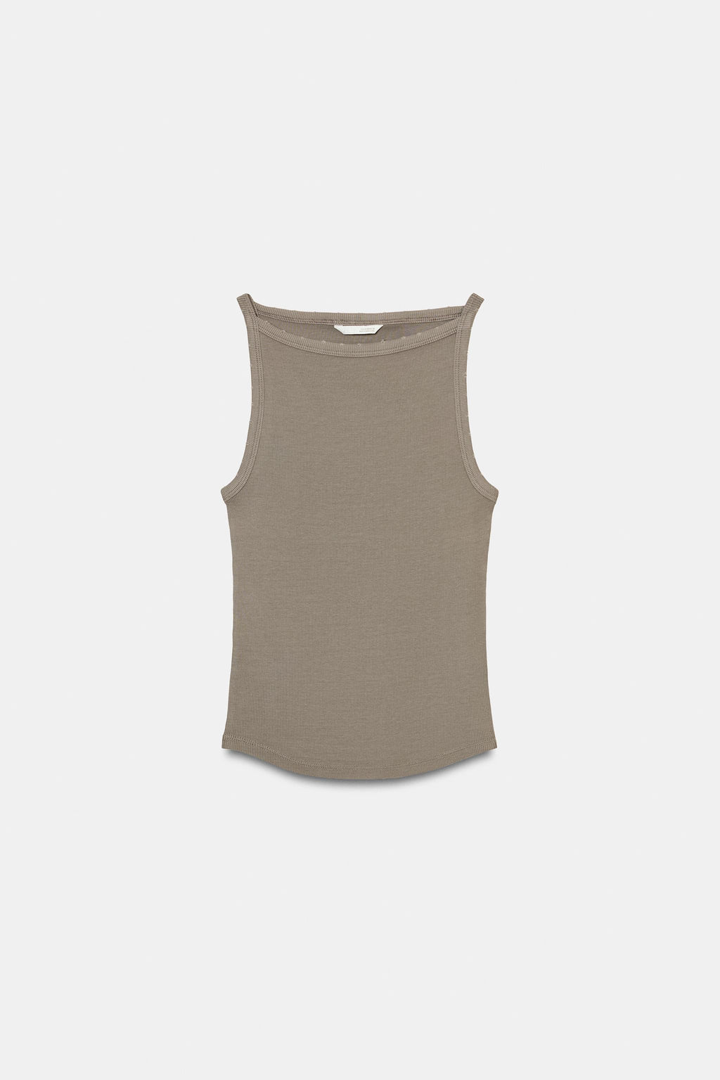 TOP HALTER RIB EFECTO LAVADO / Gris oscuro - Zara фото 4