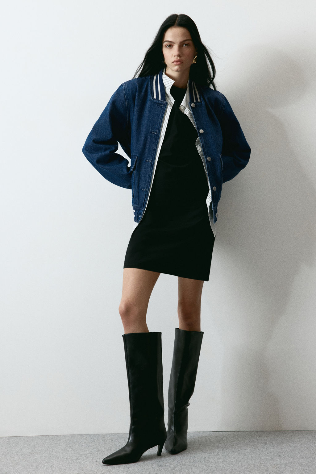 Chaqueta de b?isbol en denim - H&m фото 6