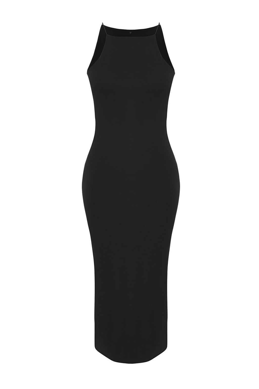 TRENDYOLMILLA K?rm?z? Vucuda Oturan Halter Yaka Fitilli Esnek Orme Midi Kalem Elbise TWOSS24EL00020  фото 16