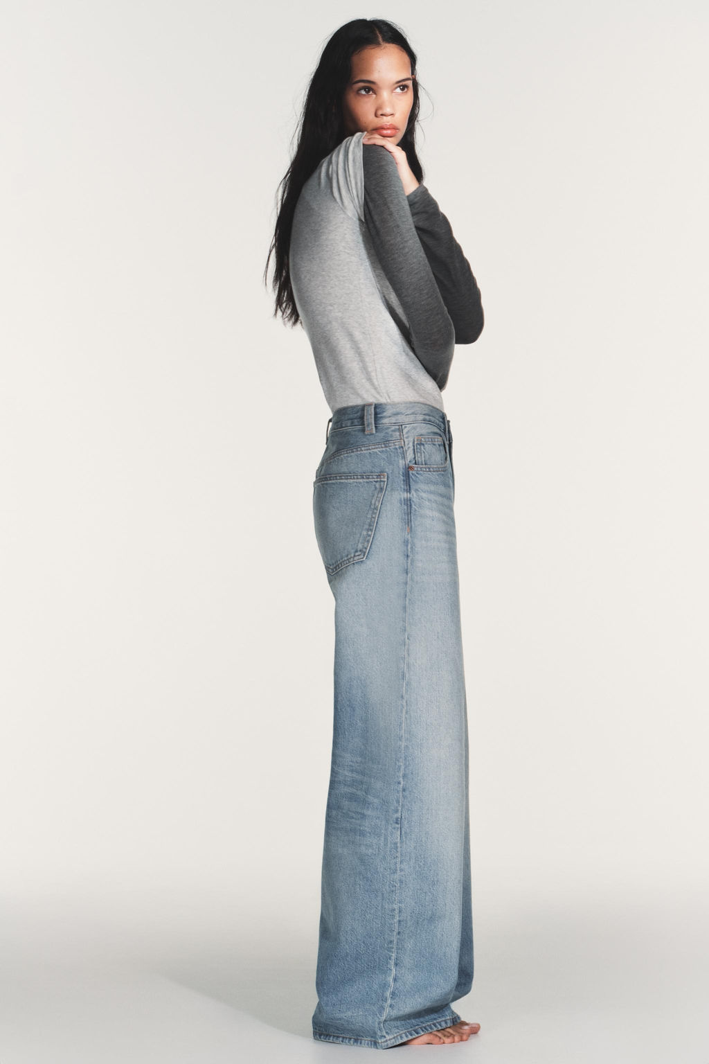 JEANS TRF EXTRA WIDE LEG TIRO ALTO / Azul pastel - Zara фото 3