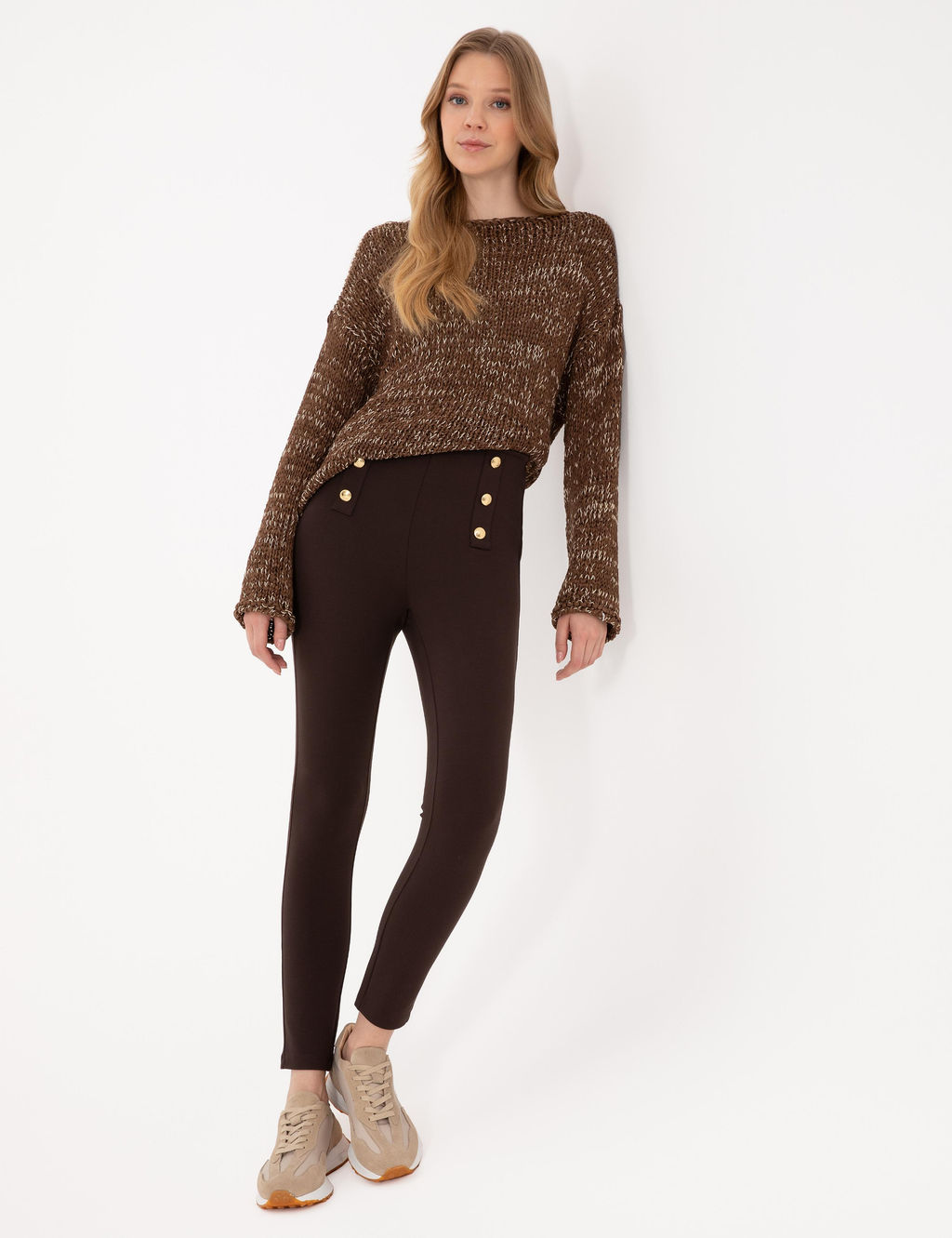 Kahverengi Slim Fit Tayt