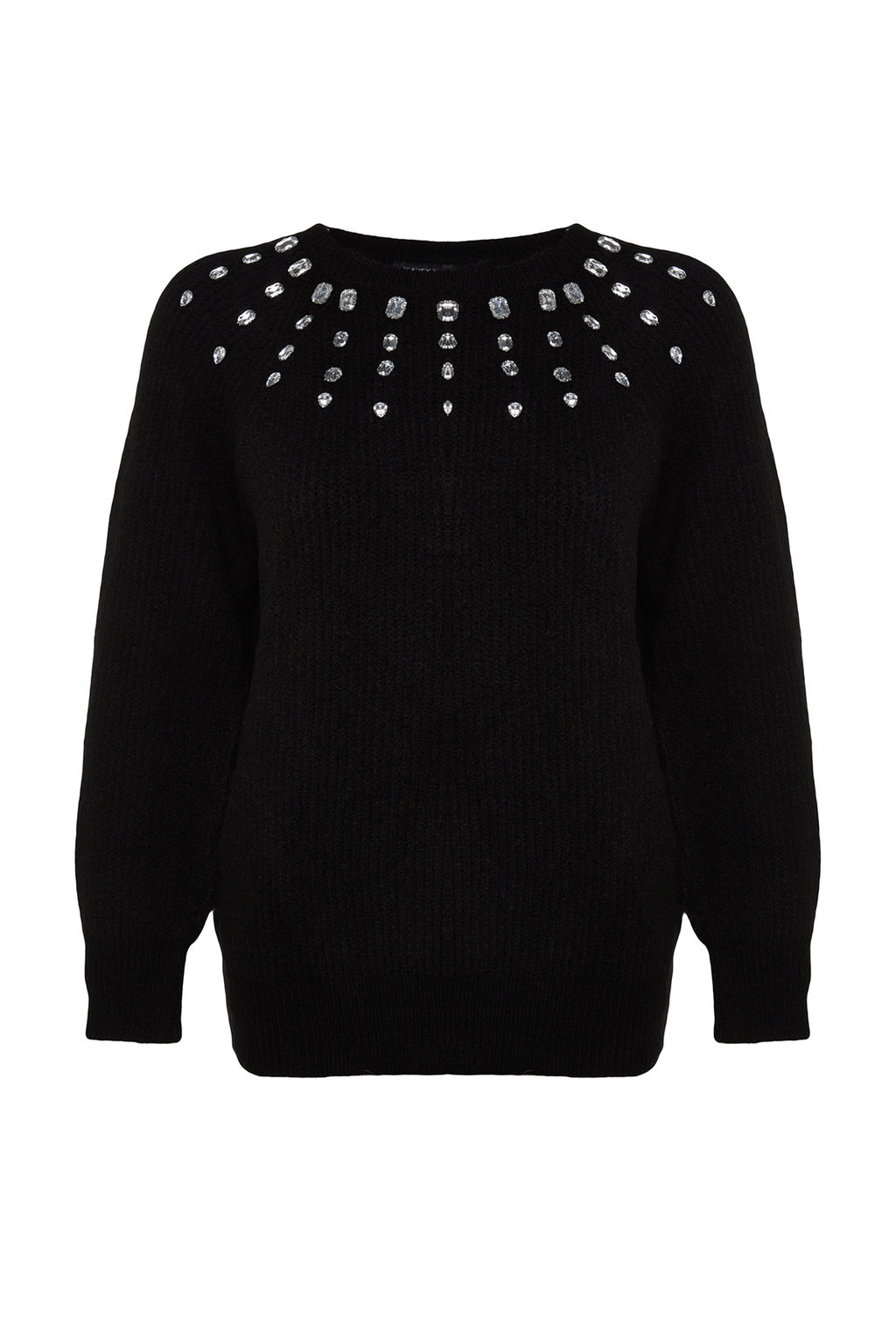 Ekru Yumusak Dokulu Mucevherli Triko Kazak TWOAW24KZ00685 - Trendyolmilla фото 12