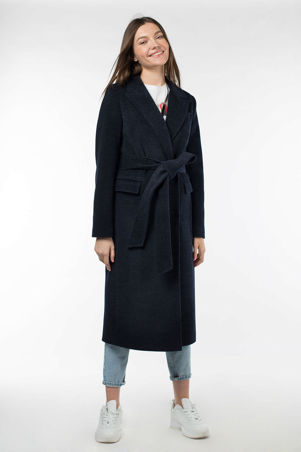 01-09621 Пальто женское демисезонное (пояс) - El podio фото 8