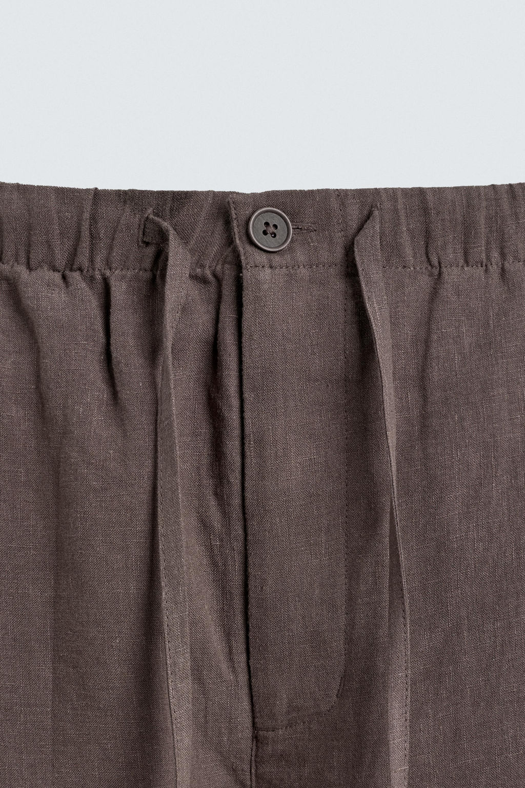 PANTAL?N RELAXED FIT 100% LINO / Marr?n / Topo