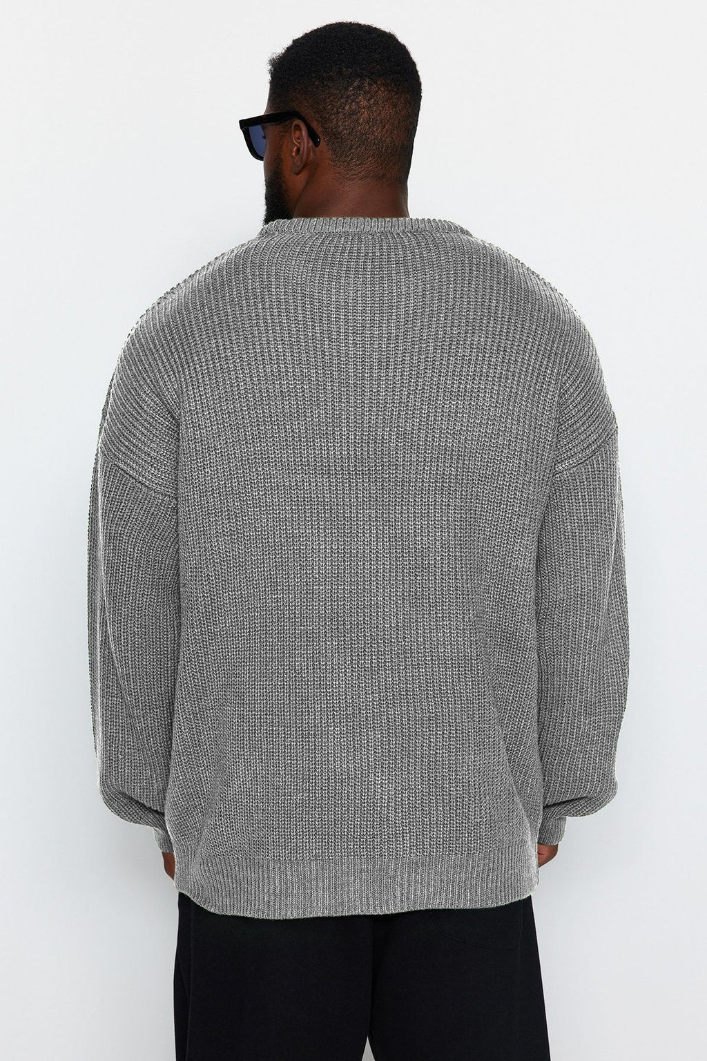 TRENDYOL MAN Lacivert Buyuk Beden Oversize Fit Genis Kal?p Bisiklet Yaka Basic Triko Kazak TMNAW24AN00001 - Trendyolmilla фото 10