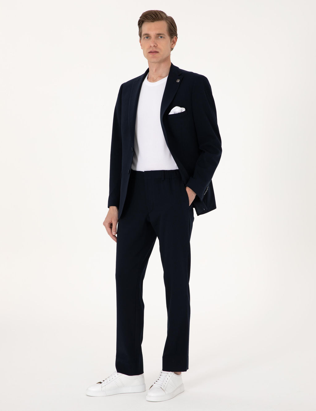 Lacivert Slim Fit Tak_m Elbise